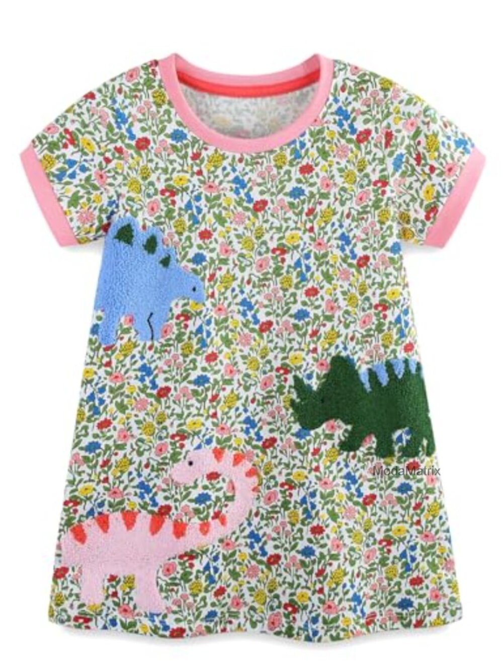 Cotton Casual Sundress Dino Floral A-line